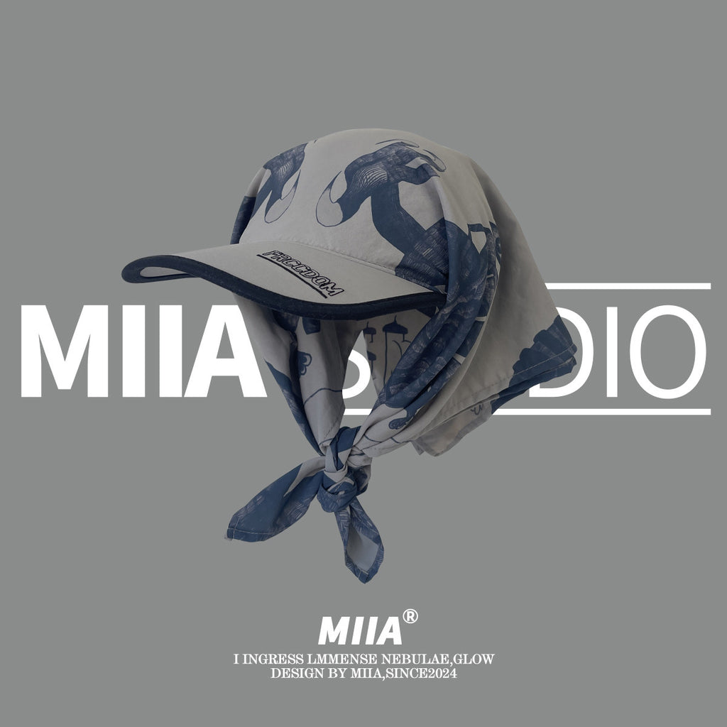 Graffiti Sunshade Neck-Flap Cap_BDHL8367