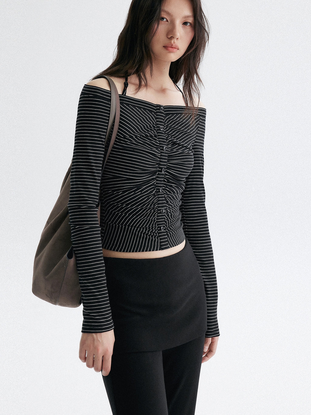 條紋露肩上衣_BDHL7947