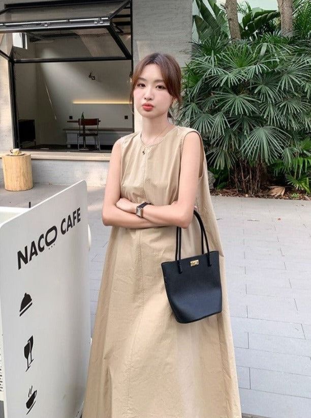 Back Hollow Sleeveless Dress_BDHL6226