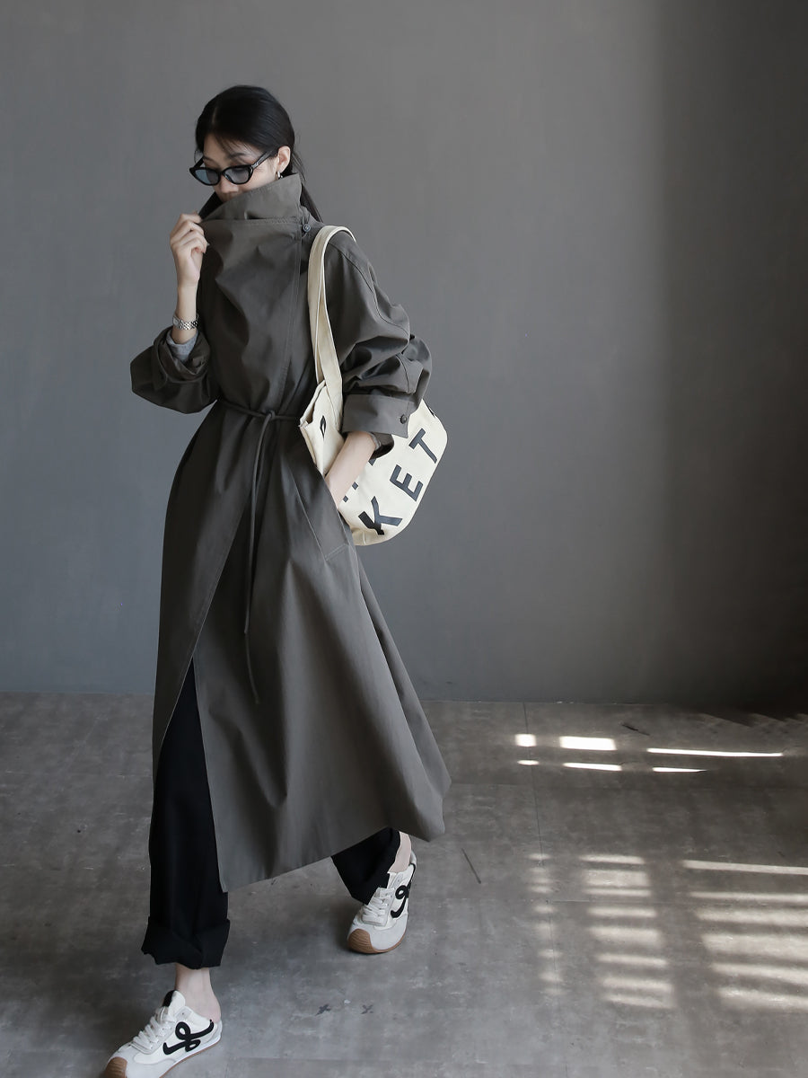 Stand Collar Trench Coat_BDHL7918