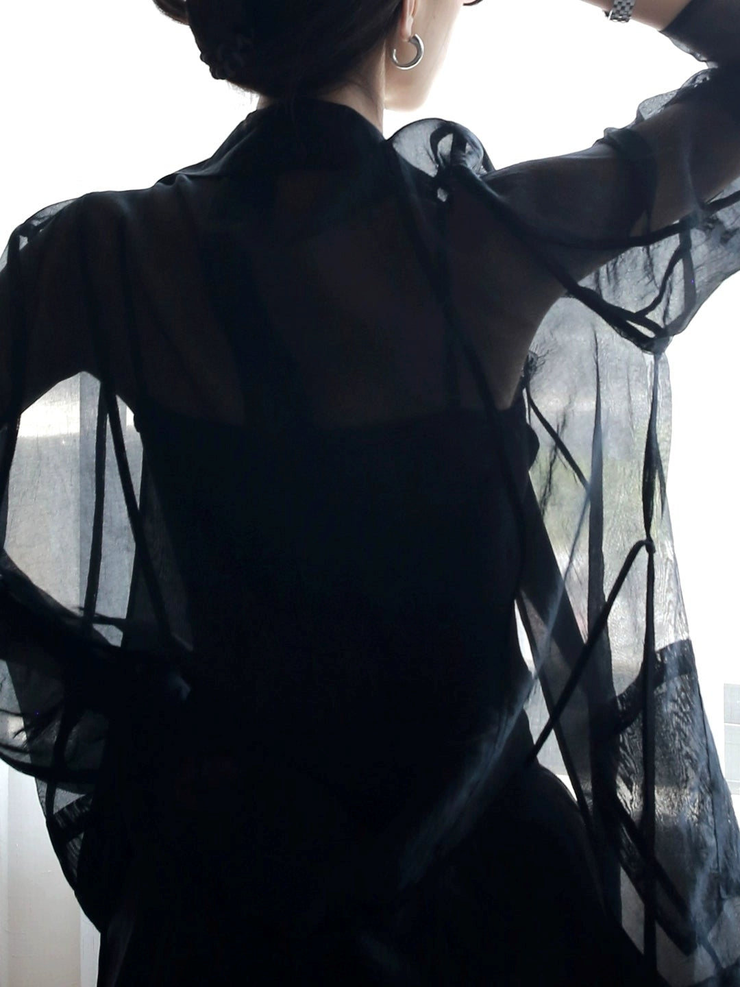 Sheer Jacket Slim Shirt_BDHL7636