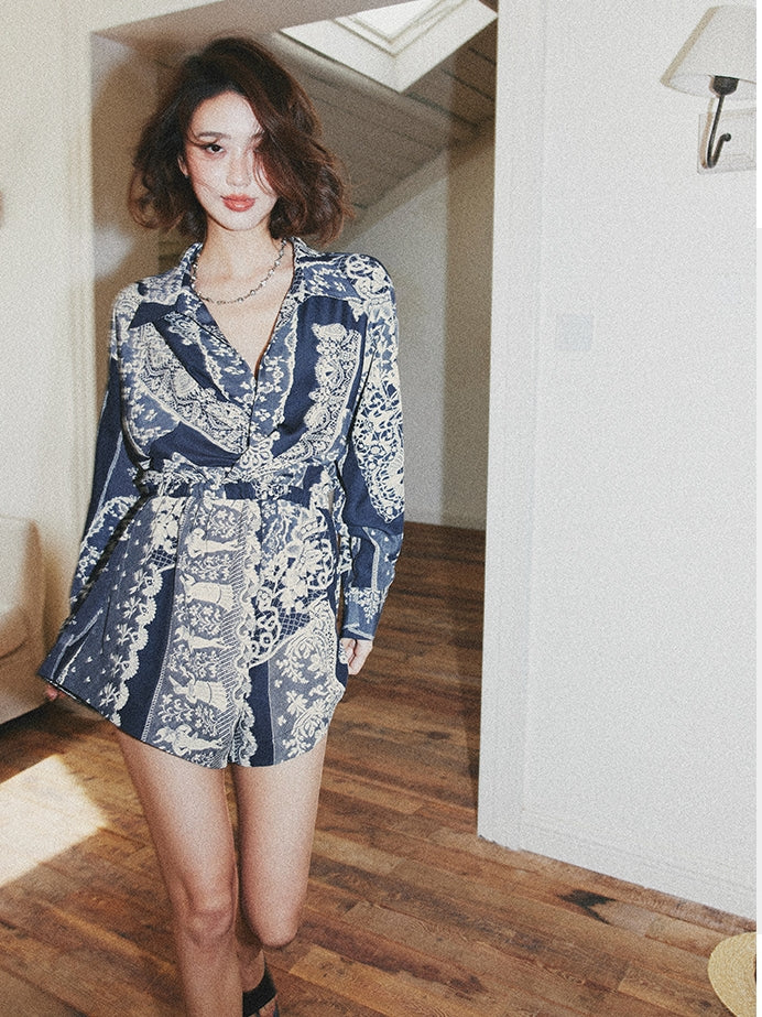 Loose-Fitting Shirt Jumpsuit Shorts_BDHL7538