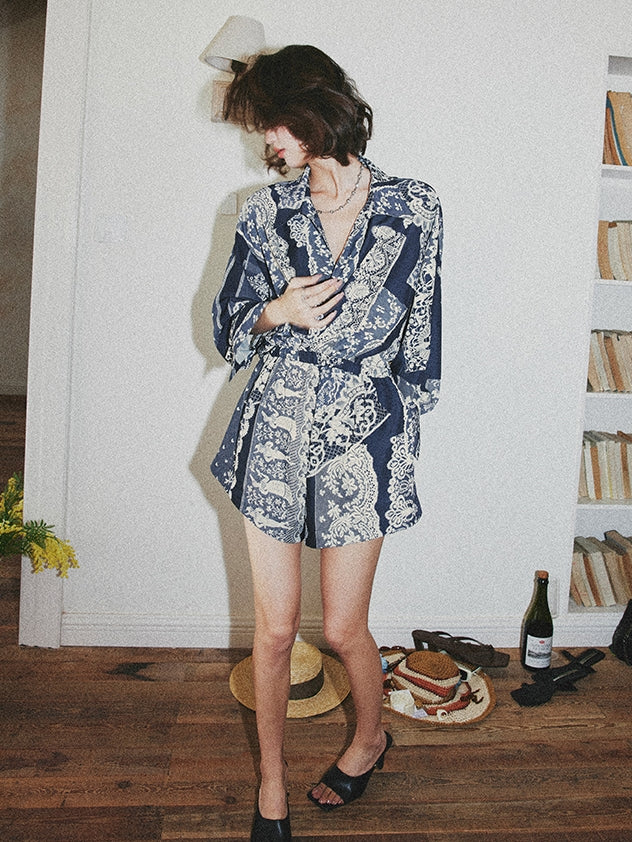 Loose-Fitting Shirt Jumpsuit Shorts_BDHL7538