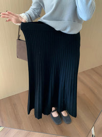 High Waist Slim Pleated Skirt_BDHL7055