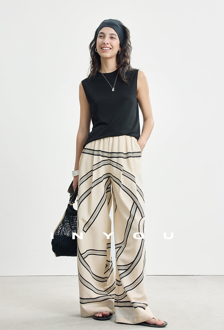Printed Slim Vest Or Casual Pants_BDHL7485