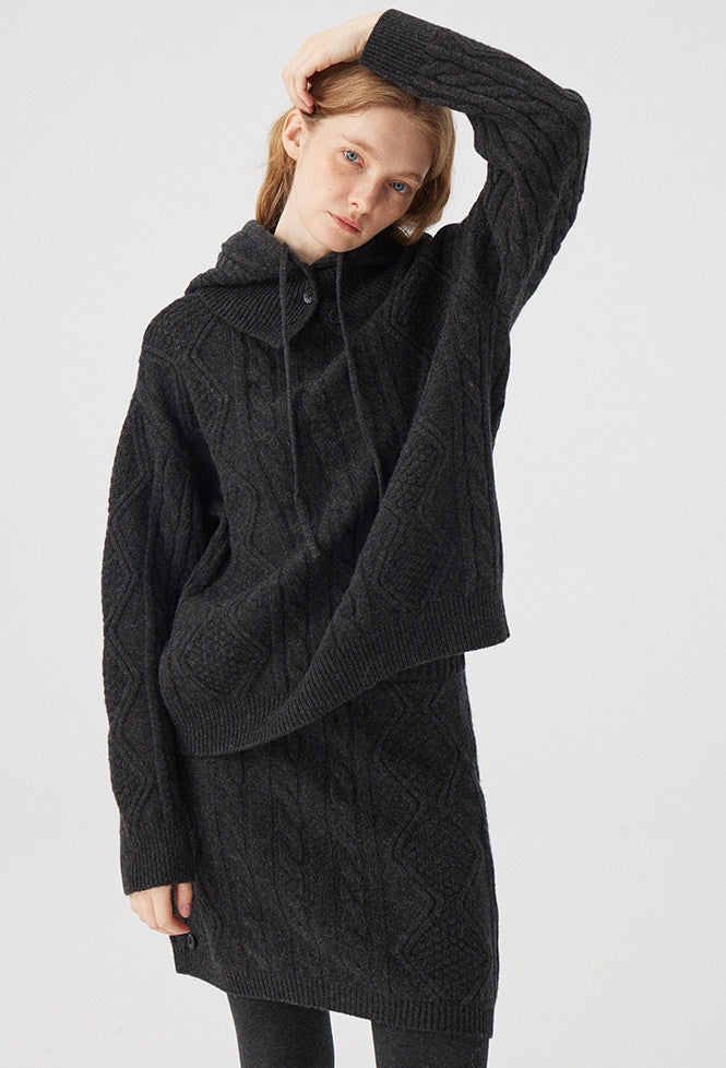 Cable Knit Tops Or Skirt Or Hood_BDHL8120