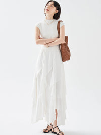 Ruffles Hem Sleeveless Dress_BDHL6222