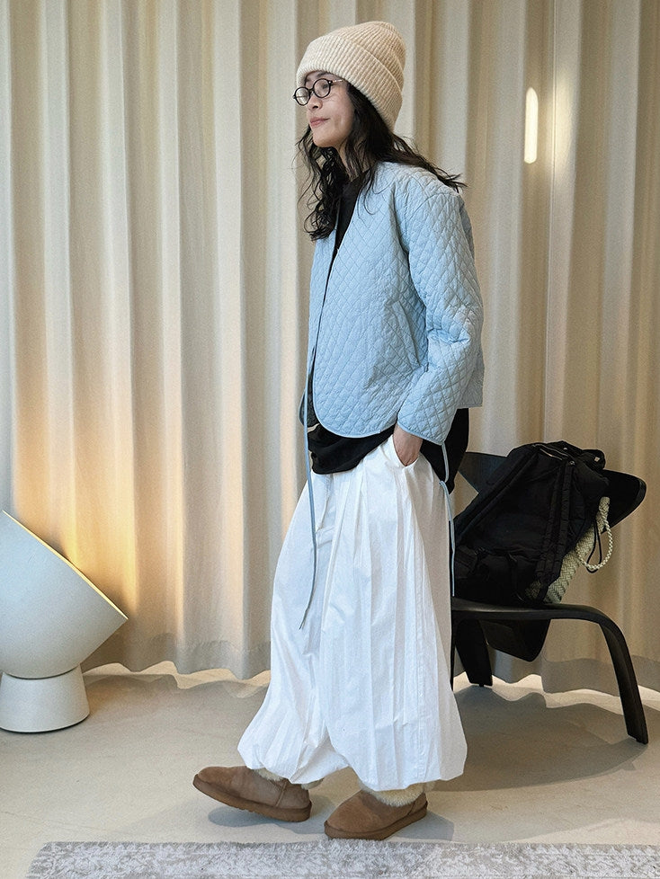 V-Neck Diamond-Stitch Jacket_BDHL8133