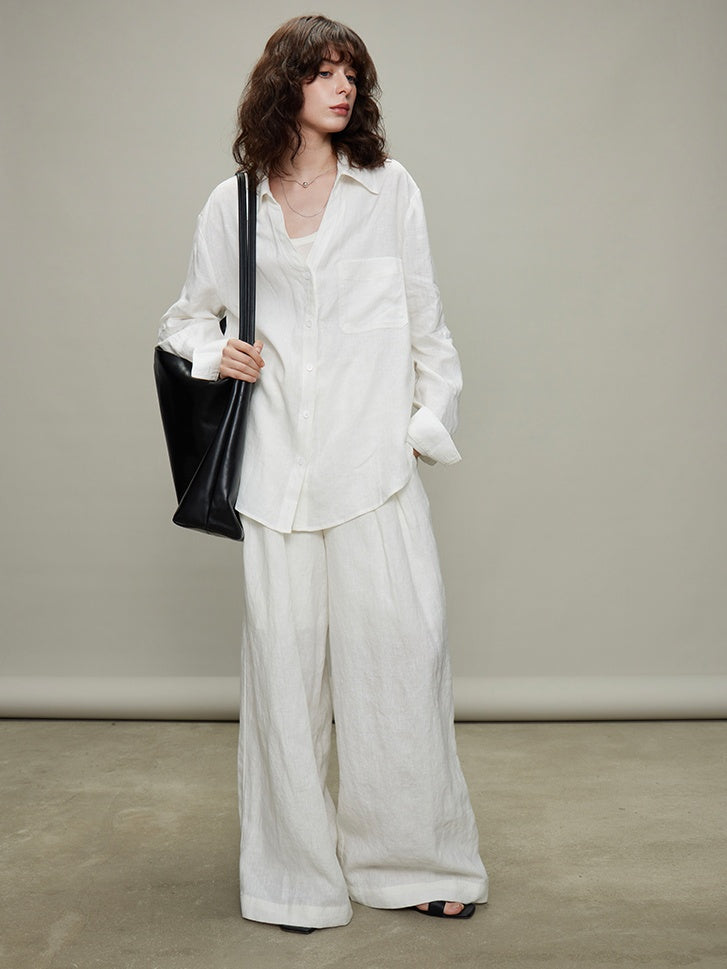 Thin Long-Sleeved Shirts &amp; Wide Pants_BDHL6329