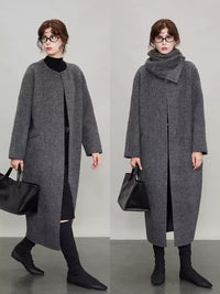 Scarf Straight Silhouette Coat_BDHL6673