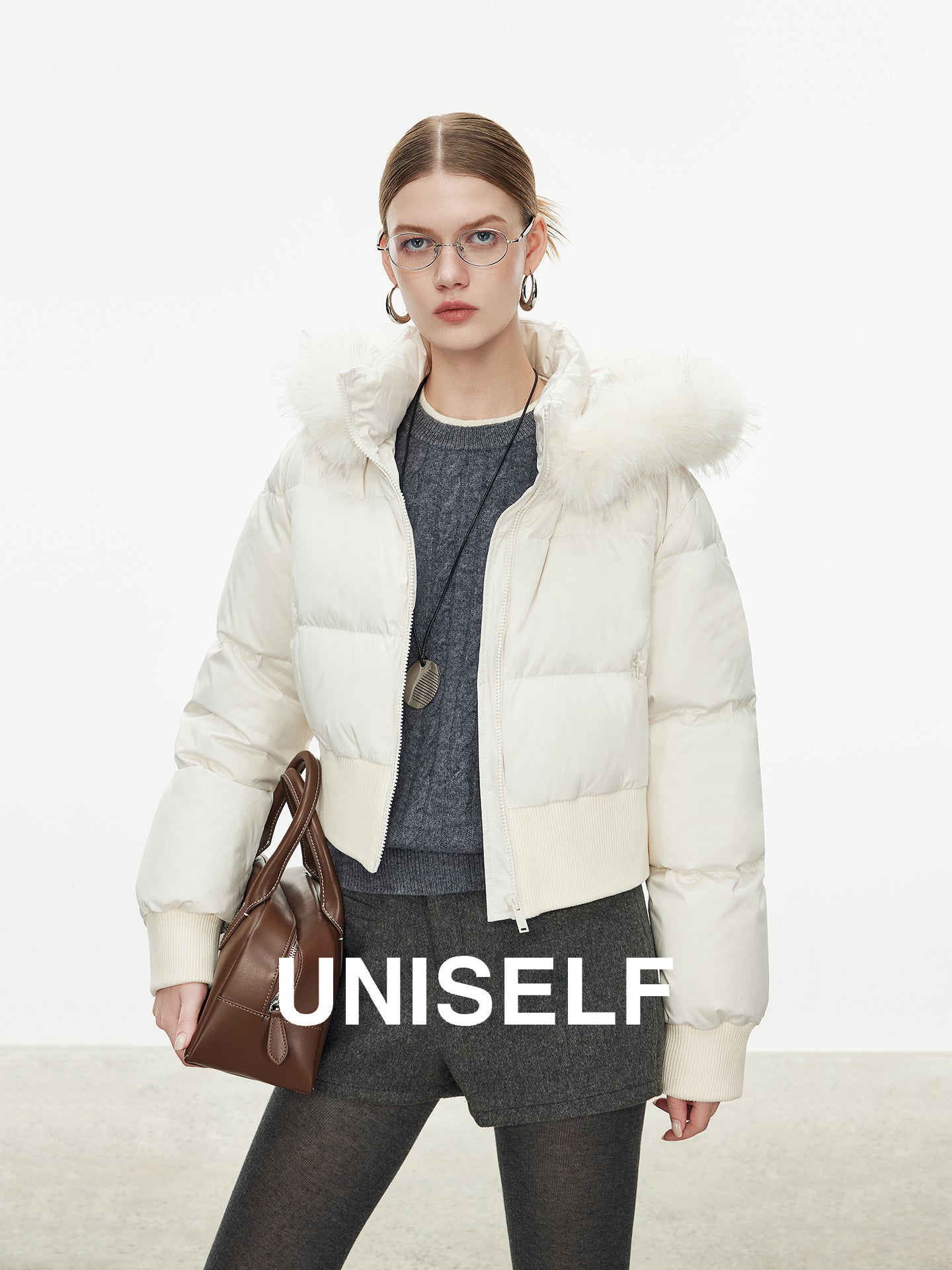 Fur Collar Hooded Down Jacket_BDHL7974