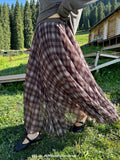 Irregular Checkered A-Line Skirt_BDHL7662