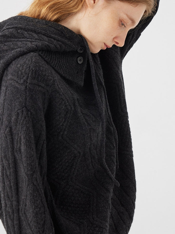 Cable Knit Tops Or Skirt Or Hood_BDHL8120