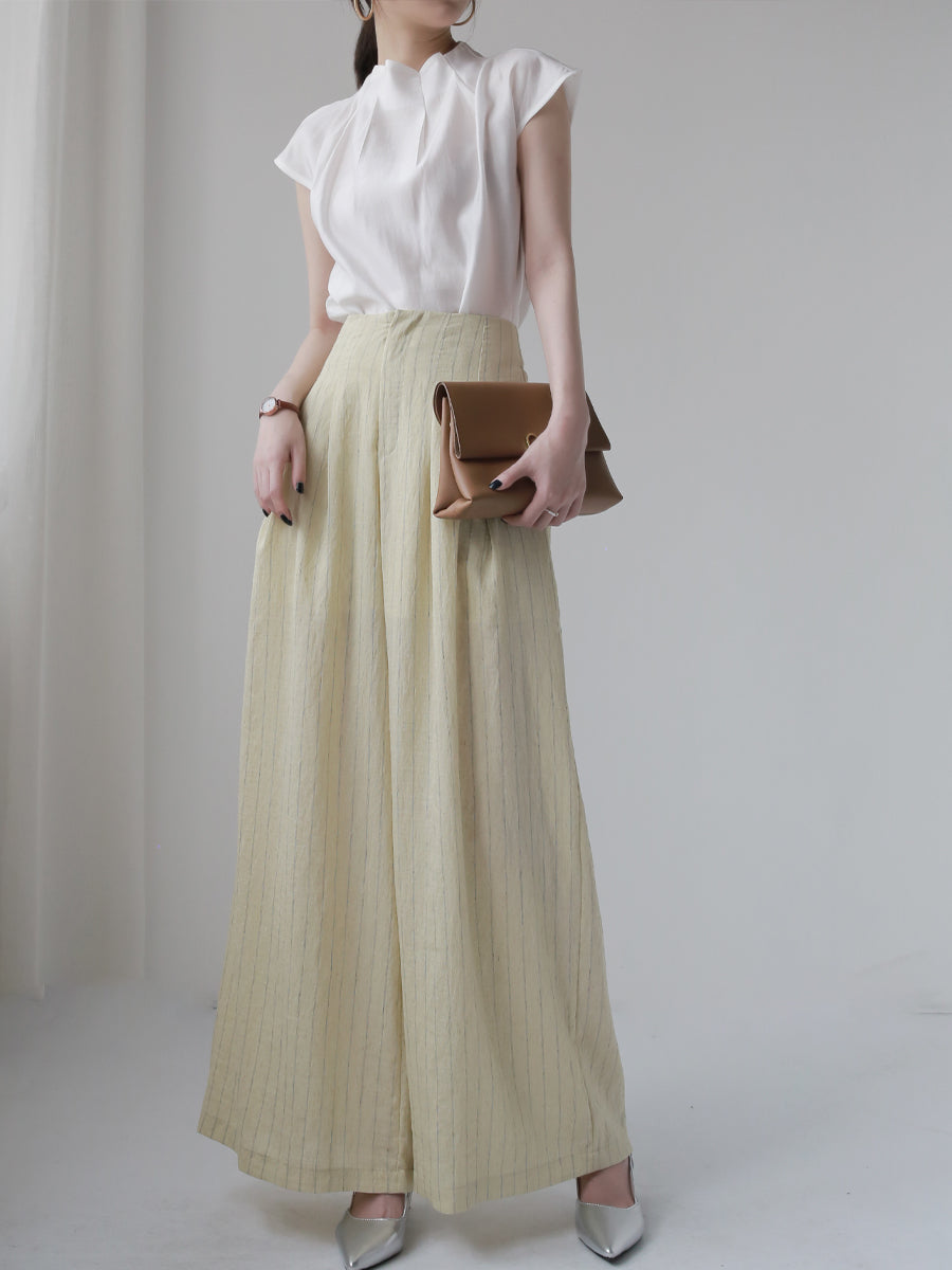 [Only 2 left in stock] 3D Pleated Sleeveless Tops_BDHL6072