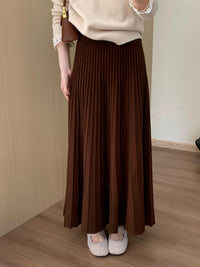 High Waist Slim Pleated Skirt_BDHL7055