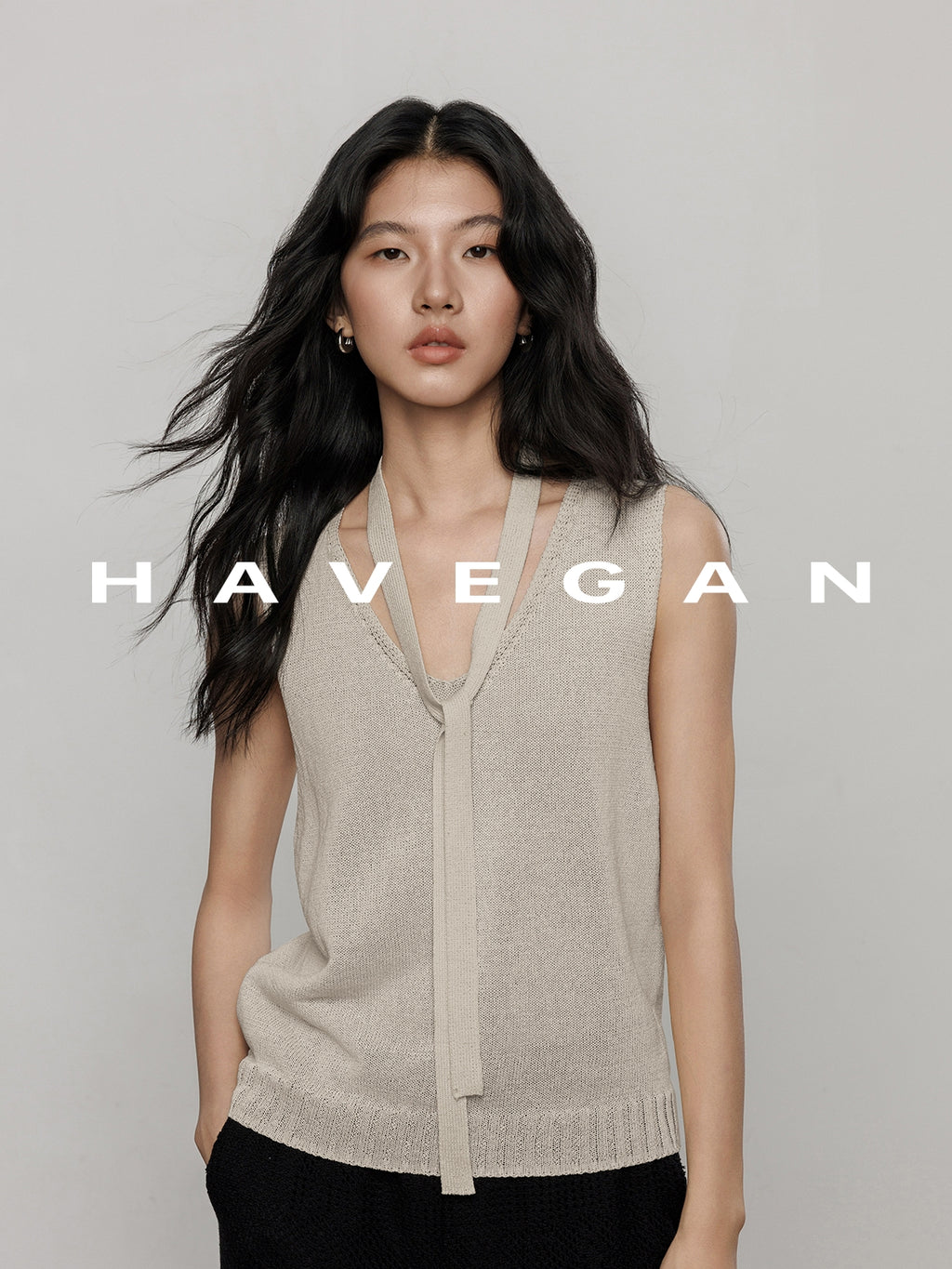 V-Neck Tie-Strap Knitted Vest_BDHL7477