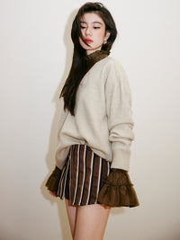 Shirt-Layer Style Striped Shorts_BDHL6753