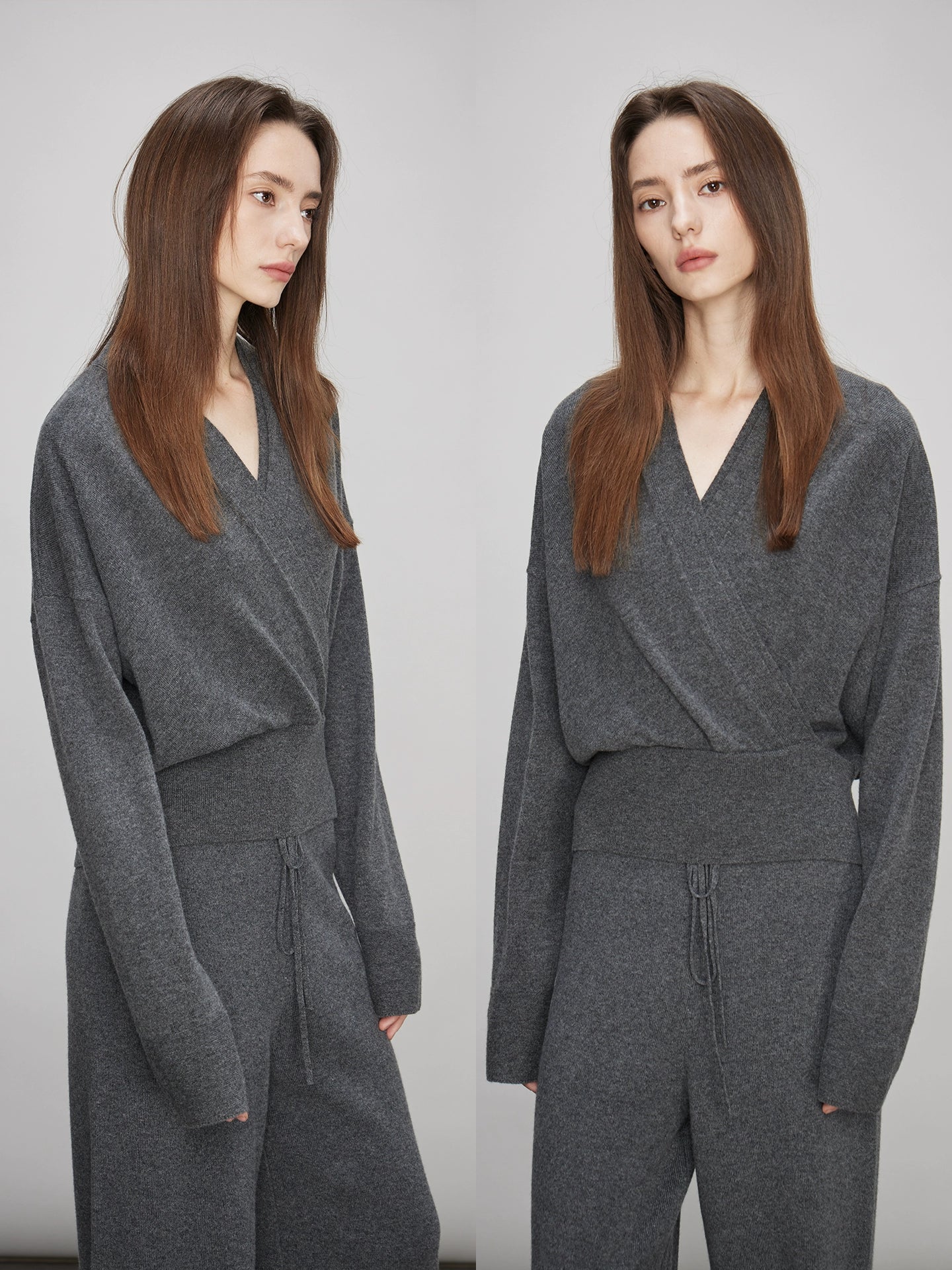 V-Neck Knit Tops Or Elasticated Waist Pants_BDHL7990