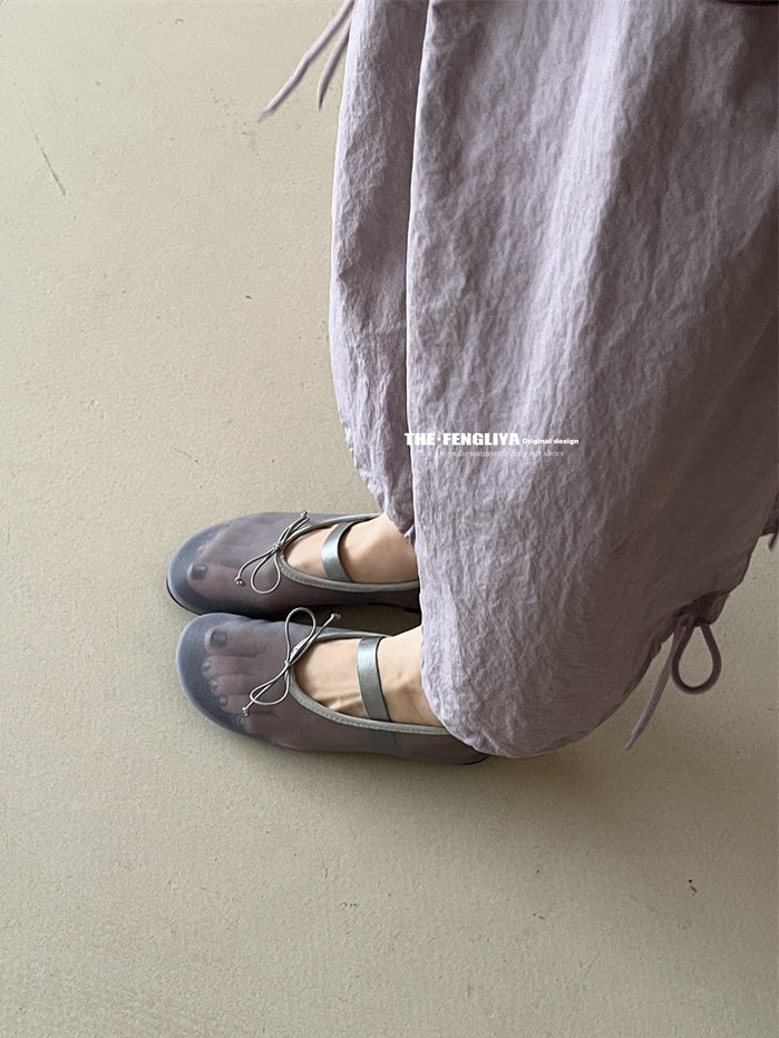 Ribbon Sheer Flat Shoes_BDHL7444