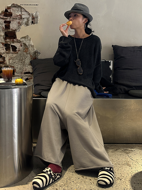 Sweat Wide Sarrouel Pants_BDHL6595