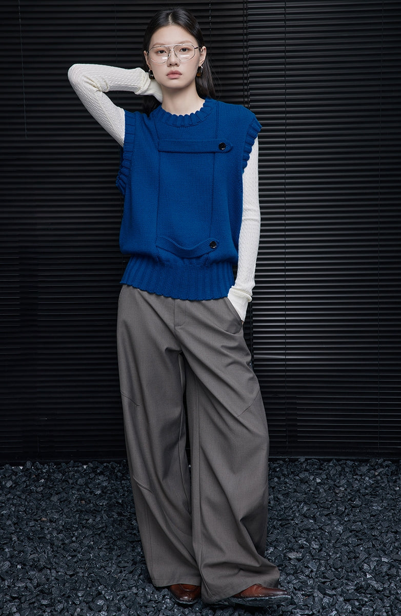 Button-Design Blue Vest_BDHL7876