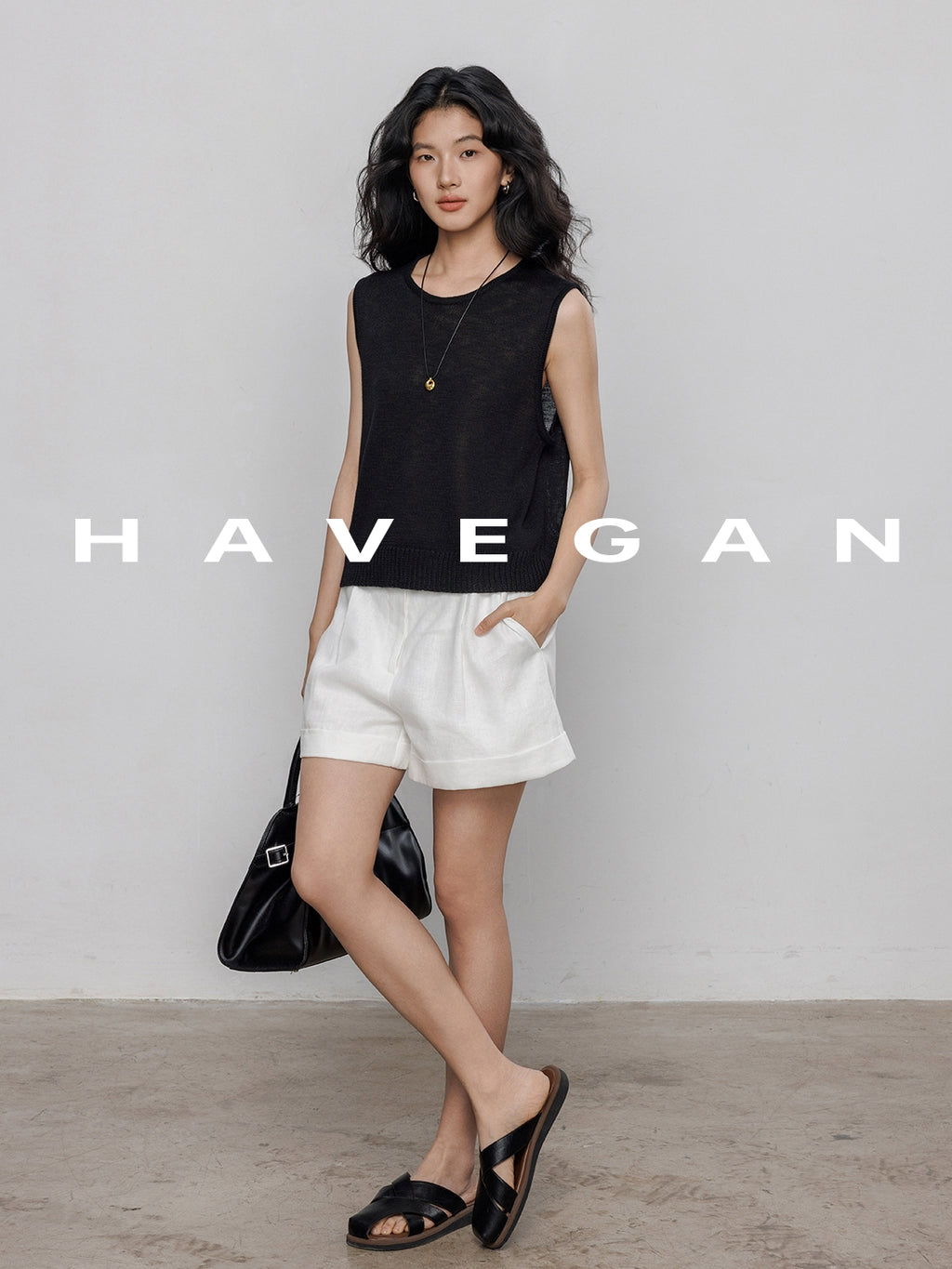 Round Neck Sleeveless Tops_BDHL7233