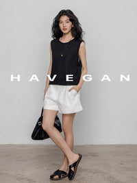 Round Neck Sleeveless Tops_BDHL7233
