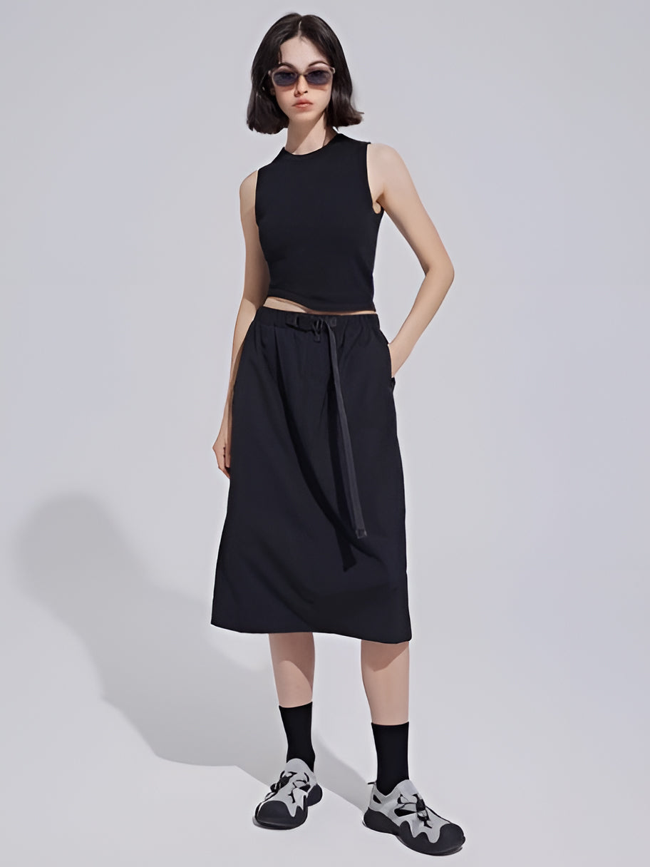 Quick-Drying Cargo Midi Skirt_BDHL6309