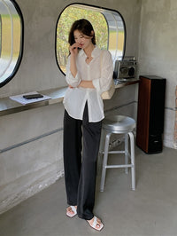 Silky Pants Or Long-Length Pants_BDHL6776