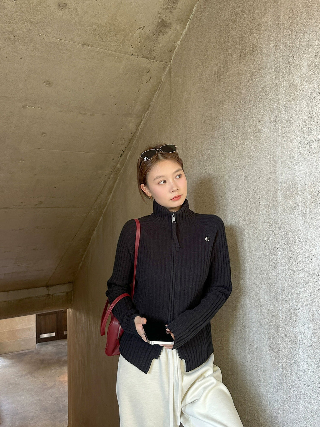 Zip-Up Knit Cardigan_BDHL7921