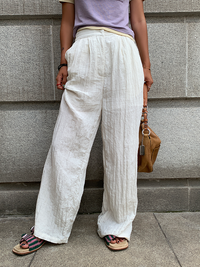 Thin Pleated Wide Leg Pants_BDHL6138