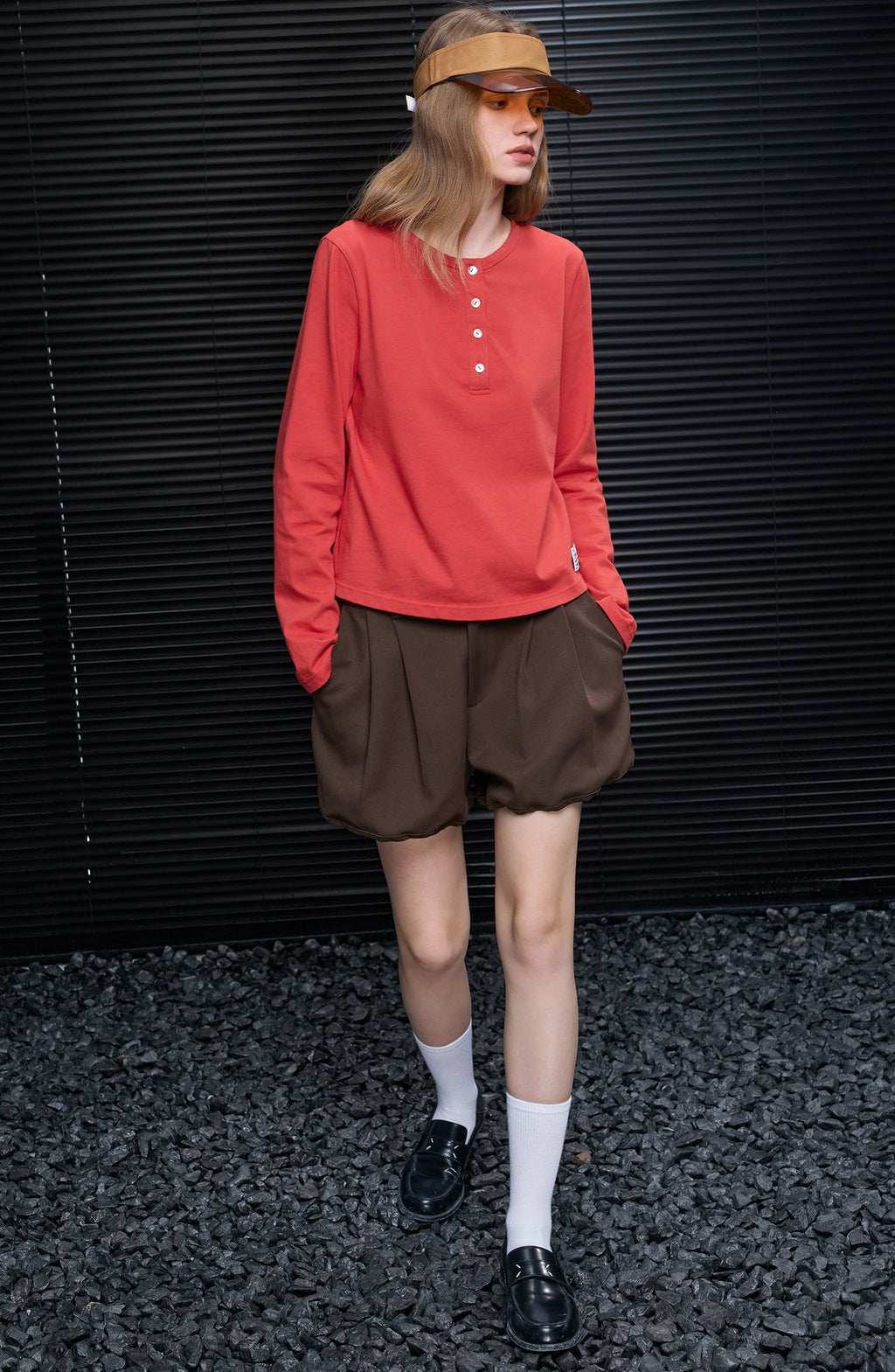 Henry Neck Simple Tops_BDHL8172