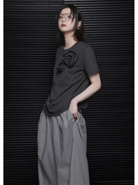 Round-neck loose-fitting short-sleeved T-shirt_BDHL5850