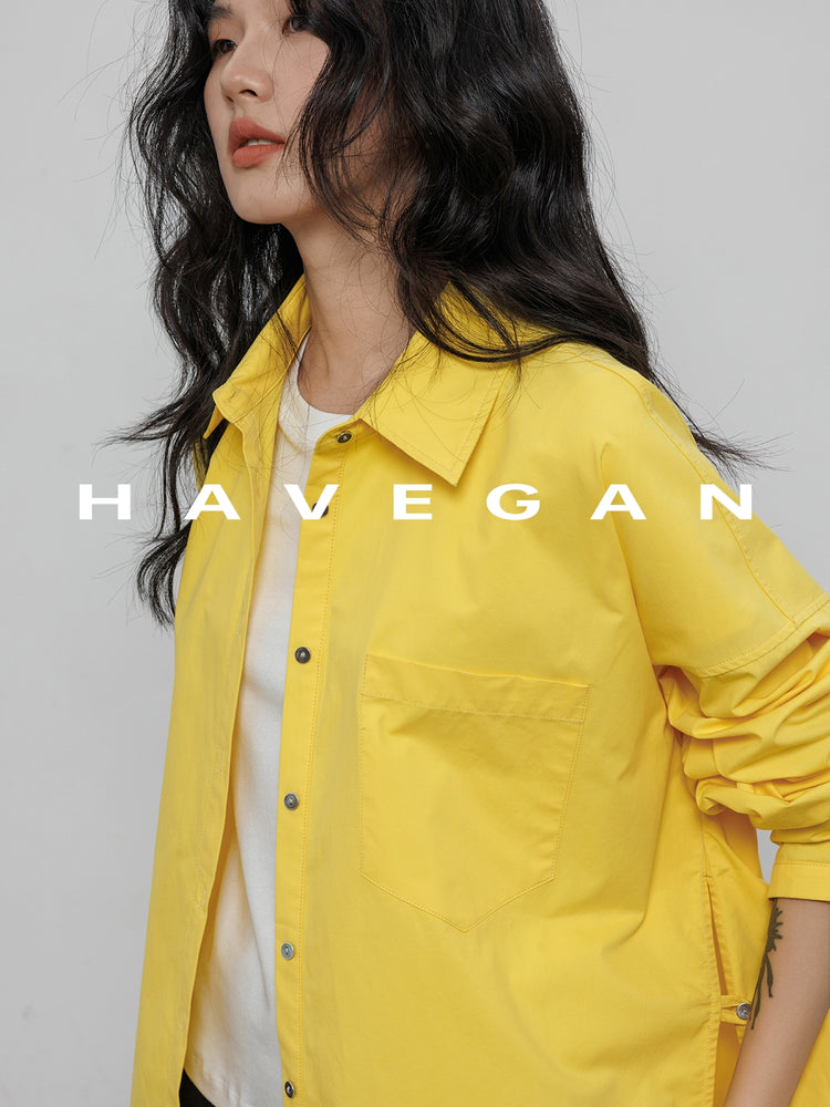 Hem Slit Design Shirt_BDHL7231