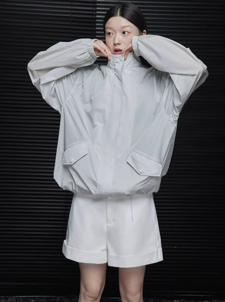 Thin loose zipper windbreaker_BDHL6029