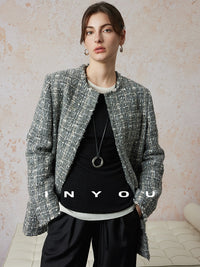 French Collarless Tweed Jacket_BDHL6668