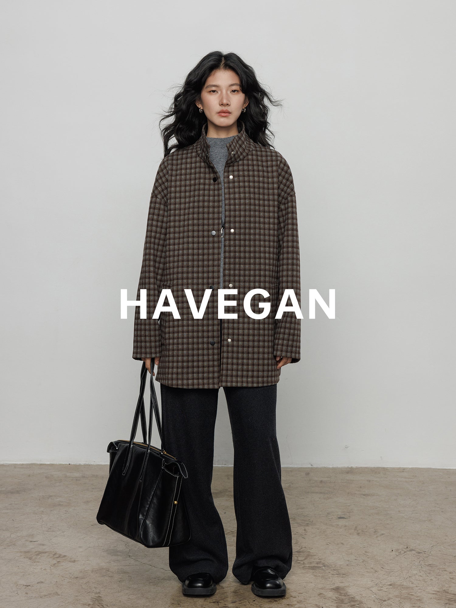 立領格紋上衣_BDHL7961