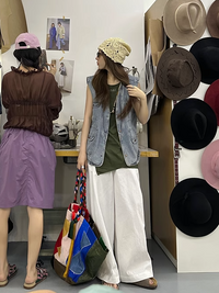 Diagonal Fronted Wide-Leg Pants_BDHL7409