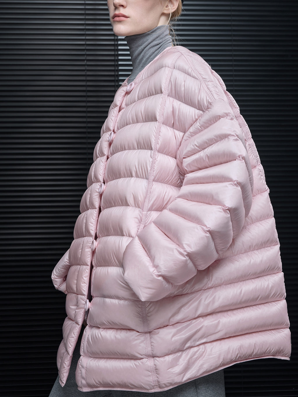 厚針織圓領羽絨外套_BDHL8075