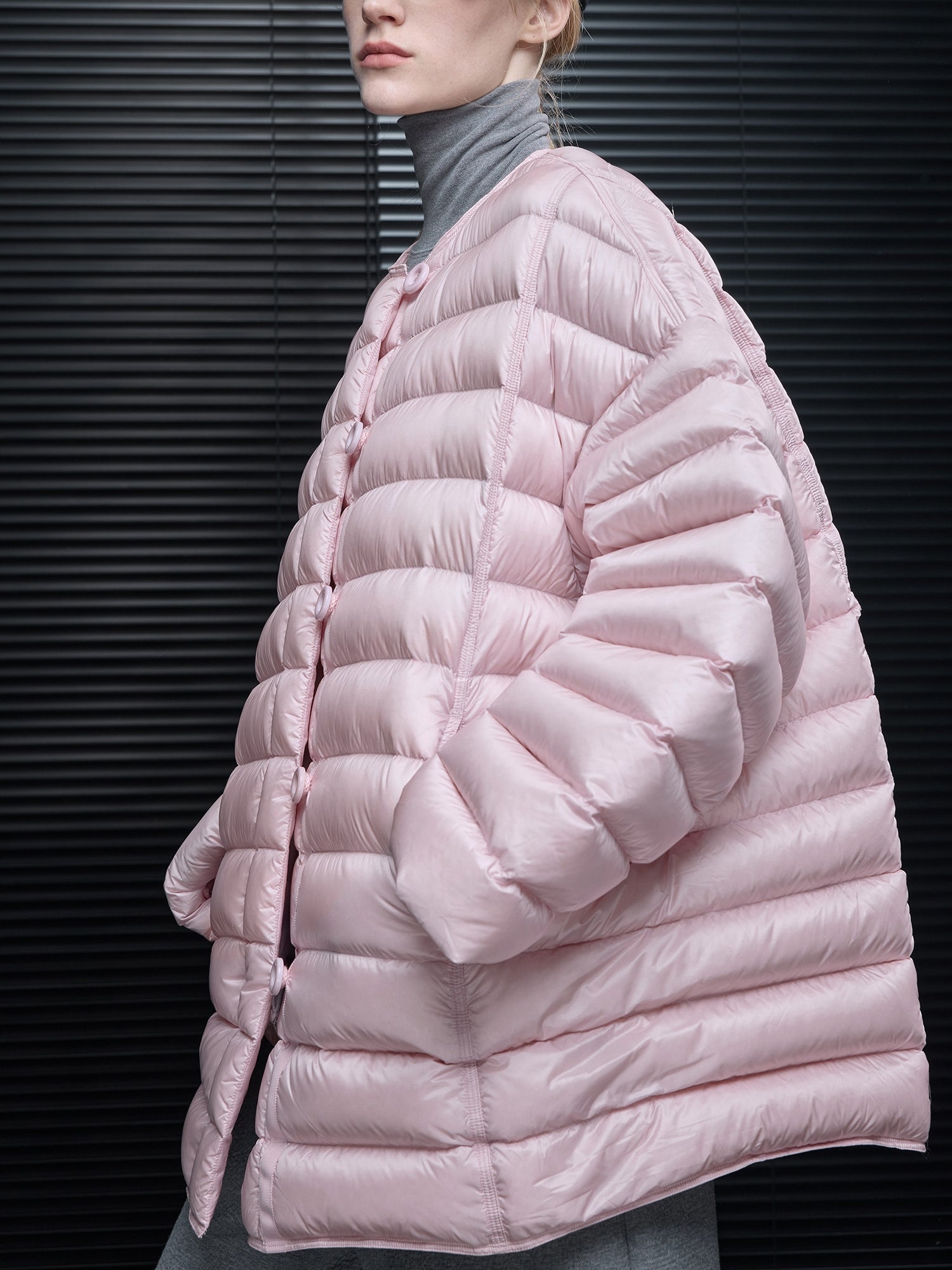 厚針織圓領羽絨外套_BDHL8075