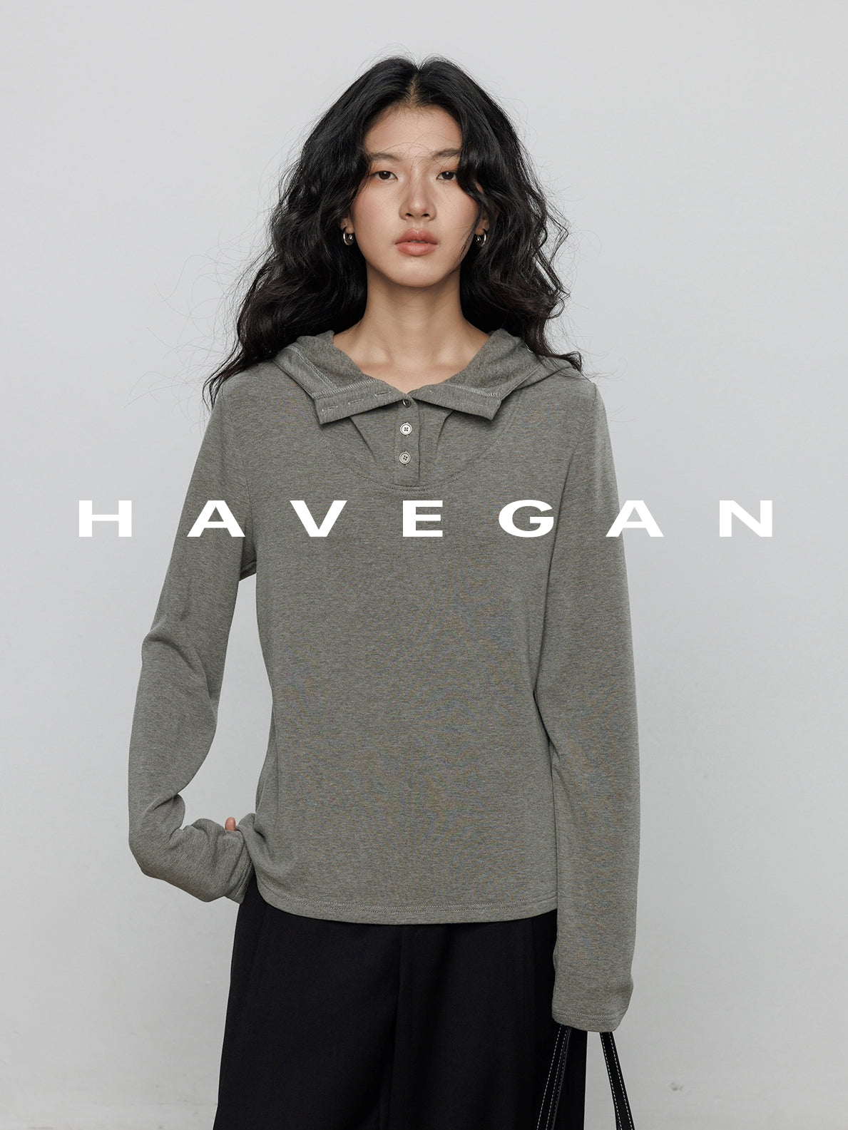 Hooded Long-Sleeved Knitted Tops_BDHL7898