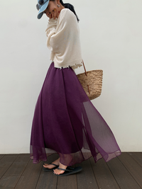 Ethnic Style Draped Long Skirt_BDHL6133