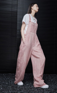 Retro Design Pink Thin Overalls_BDHL6025