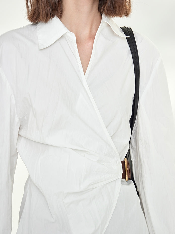 Asymmetrical Waist Belt Shirt_BDHL7789