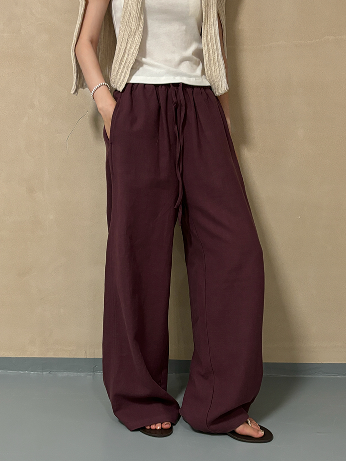 Elasticated Waist Wide Pants_BDHL7546