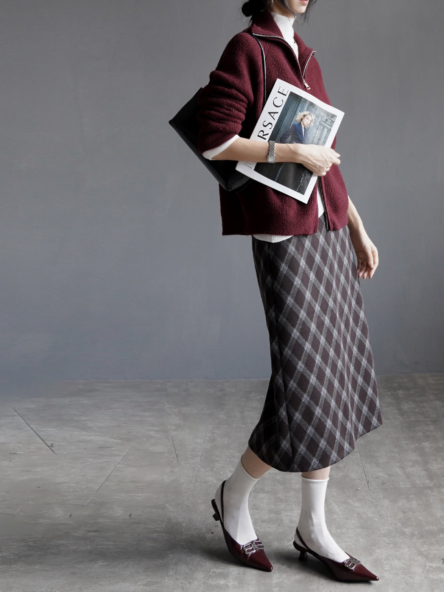 Zip-Up Knitted Cardigan_BDHL7935