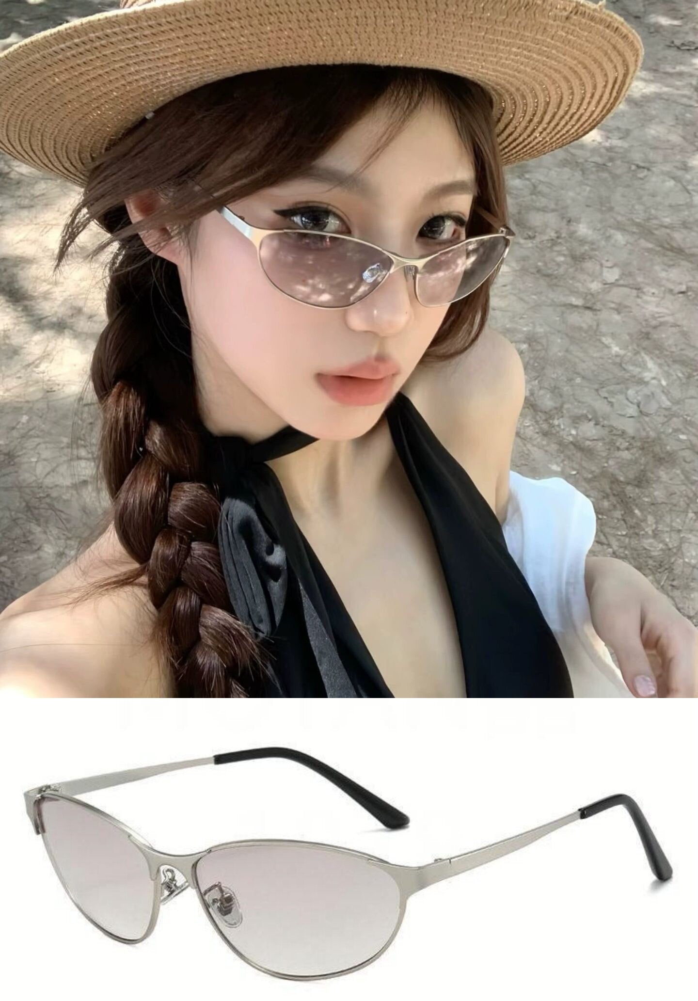 Y2K Oval Metal Sunglasses_BDHL8375