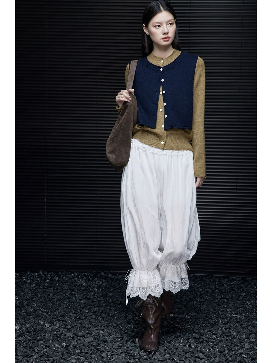 Balloon Pants with Lace Trim Cuffs_BDHL7647