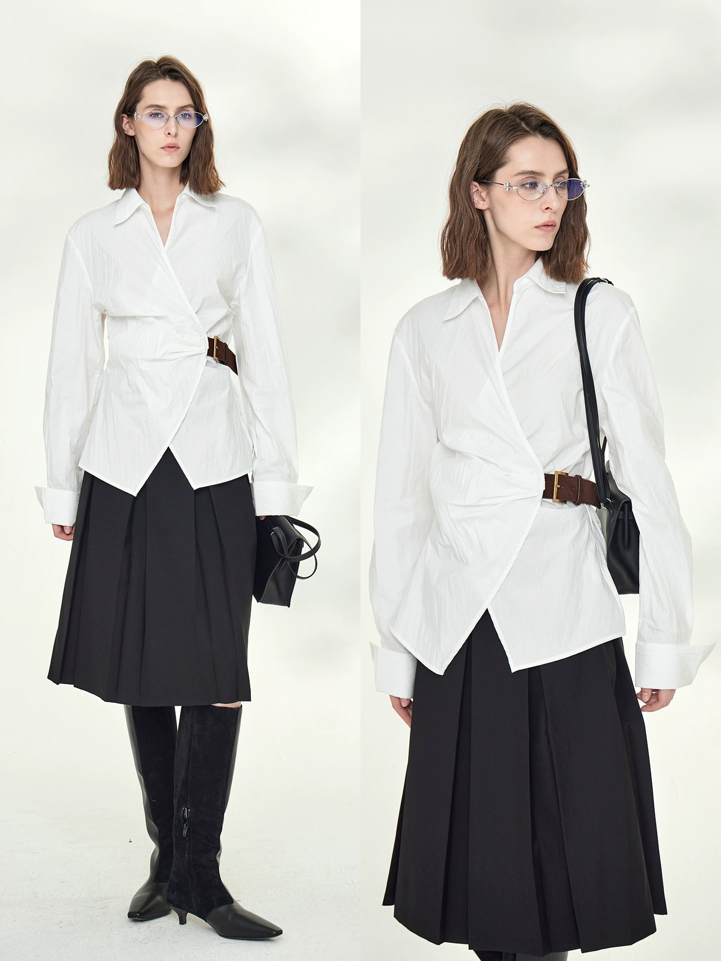 Asymmetrical Waist Belt Shirt_BDHL7789