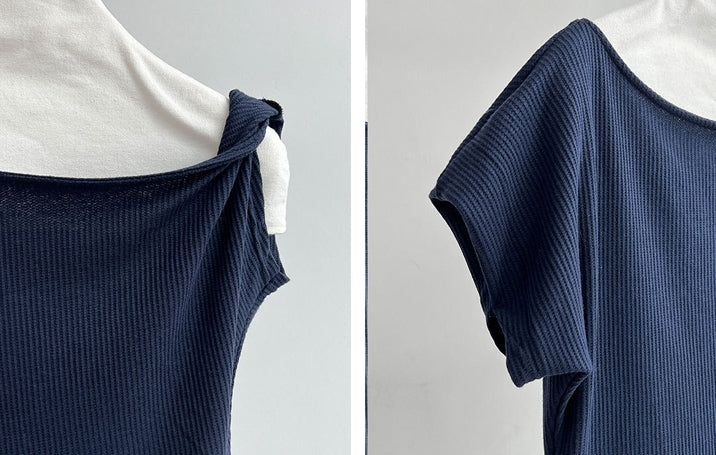 Diagonal Shoulder Twist T-Shirt_BDHL7529